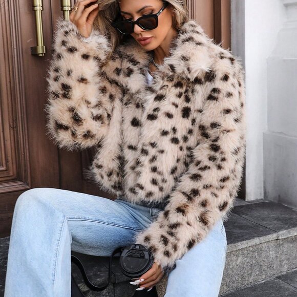 Jackets & Blazers - Glam Girl Women's Leopard Print Short Stylish Jacket